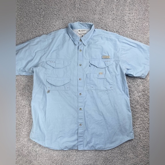 Columbia Shirt Mens Large Button Up PFG Performance Fishing Gear Outdoors Hiking - Picture 1 of 7